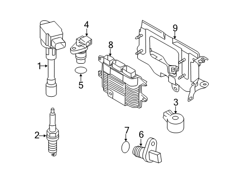Engine Control Module Diagram for 23710-1TV5D