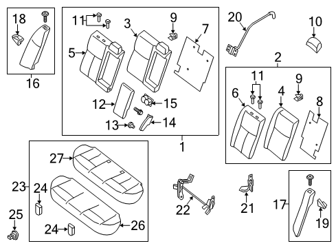 Holder Assy-Headrest,Free Diagram for 88603-3JA0B