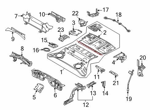2020 Nissan 370Z Rear Body - Floor & Rails Diagram 1