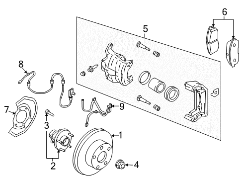 CALIPER Assembly-Front LH, W/O Pads Or SHIMS Diagram for 41011-JL02A