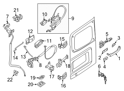 2021 Nissan NV 3500 Cargo Door Diagram 1