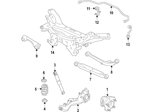 2022 Nissan Rogue Sport Rear Suspension Components, Upper Control Arm, Stabilizer Bar Diagram 5