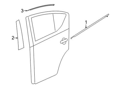 2024 Nissan Versa Exterior Trim - Rear Door Diagram