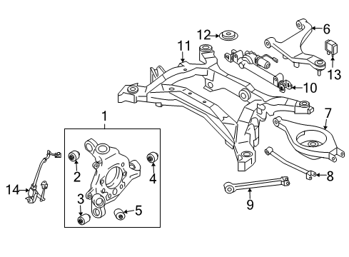 DAMPER Assembly-Dynamic, Rear Suspension Diagram for 55490-JK00E