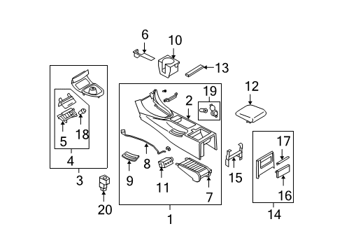 Ashtray Diagram for 68800-JK40A