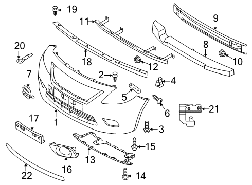 Front Bumper Cover Diagram for FBM22-3BA0H