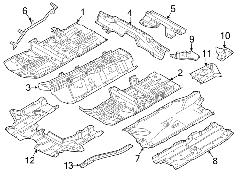 2022 Nissan Rogue Floor & Rails Diagram 2