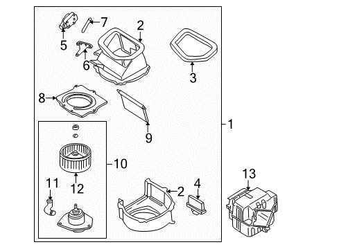 Motor & Fan Assembly Diagram for 27220-7J211
