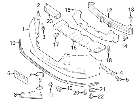 2021 Nissan Leaf Face Fr Bumper Diagram for 62022-5SF3H