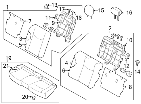 2024 Nissan Leaf Trim Assy-Cushion,Rear Seat Diagram for 88320-6WK0C
