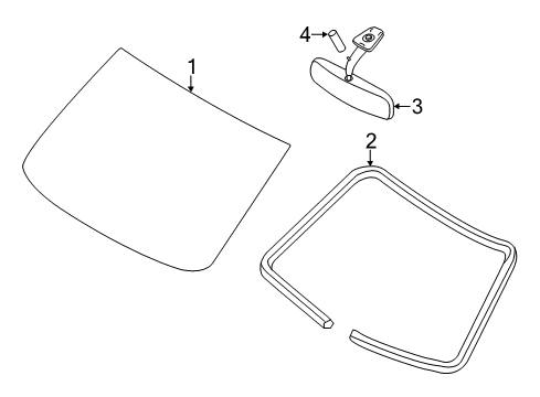 2020 Nissan NV 200 Windshield Glass Diagram