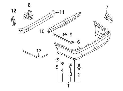 FASCIA Kit-Rear Diagram for 85022-AR225
