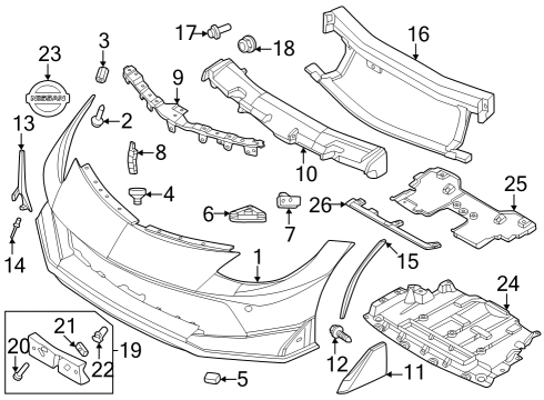 2024 Nissan Z BRACKET-LICENCE PLATE Diagram for 96210-6GR5A