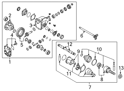 Shaft - Side Differential Diagram for 38231-AR000