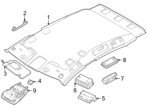 2023 Nissan ARIYA Interior Trim - Roof Diagram 1