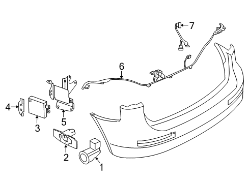 Sensor Assy-Side Obstacle Warning Diagram for 284K0-1ME3A