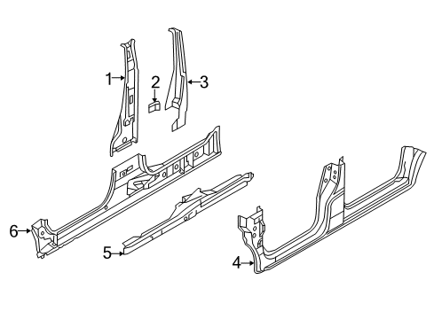2020 Nissan NV 200 Center Pillar & Rocker Diagram