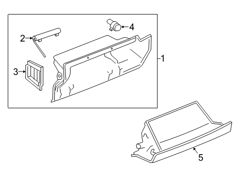 2023 Nissan Leaf COVER-GLOVE BOX LID Diagram for 68520-9RE0B