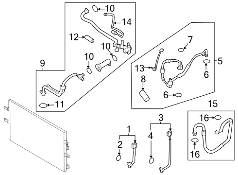 2023 Nissan ARIYA Condenser, Compressor & Lines Diagram 4