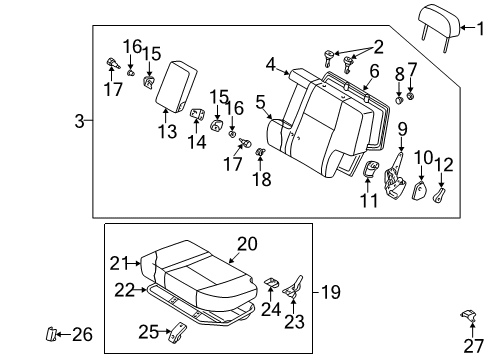 Trim Assembly-Rear Seat Back,L Diagram for 88670-1W306