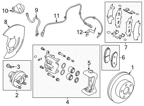 Hardware Kit-Front Disc Brake Diagram for D1080-4GA0A