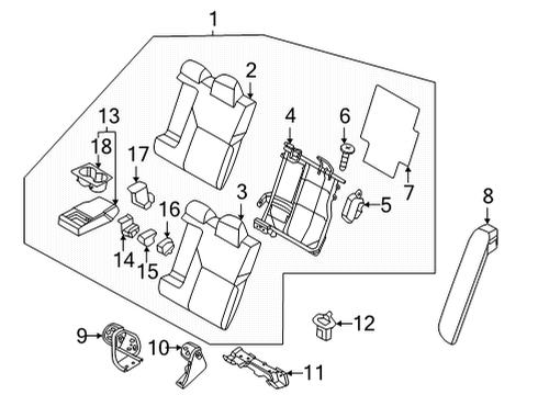 2024 Nissan Versa Rear Seat Components Diagram 2