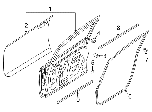 2022 Nissan Leaf Door & Components Diagram 1