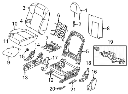 2022 Nissan Rogue Passenger Seat Components Diagram 1