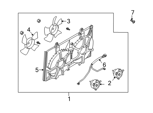 Motor & Fan Assembly Diagram for 21481-CL80A