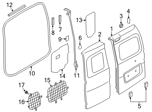 2020 Nissan NV 200 Back Door - Door & Components Diagram