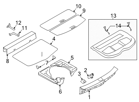 2022 Nissan Rogue Sport Interior Trim - Rear Body Diagram