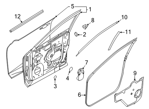 2022 Nissan Rogue Door & Components Diagram 1