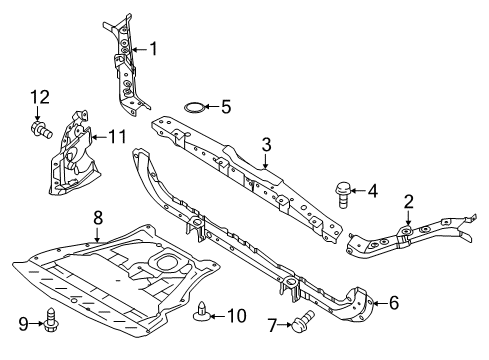 2021 Nissan Rogue Sport Support-Radiator Core,Upper Diagram for 62511-6MR0A
