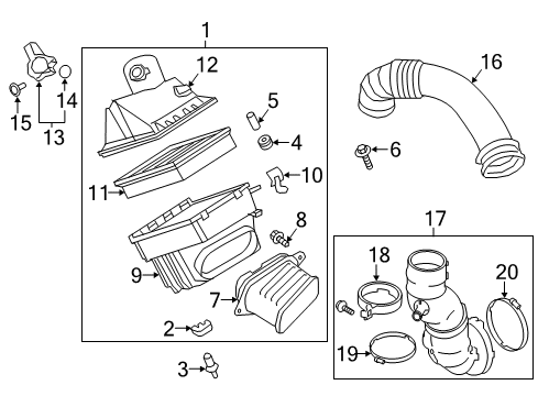 Air Cleaner Assembly Diagram for 16500-EZ41B