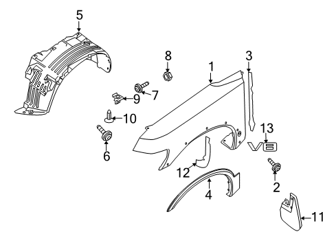 PROTCT Front Fender R Diagram for 63830-7S600