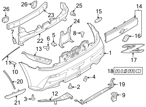 2024 Nissan Z EMBLEM-TRUNK LID Diagram for 84895-6GP0A
