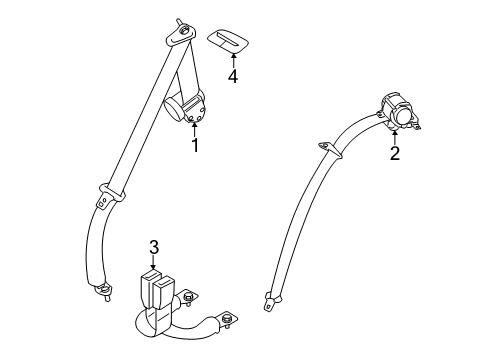 2022 Nissan Kicks Rear Seat Belts Diagram