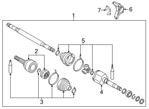 2022 Nissan Leaf Drive Axles - Front Diagram