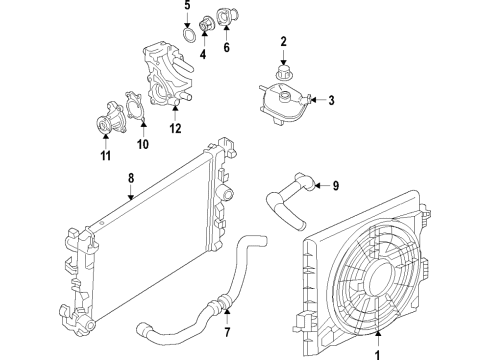 2022 Nissan Rogue Cooling System, Radiator, Water Pump, Cooling Fan Diagram 2