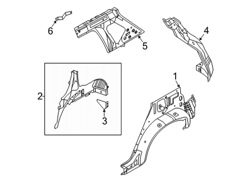 2022 Nissan Rogue Inner Structure - Quarter Panel Diagram 2