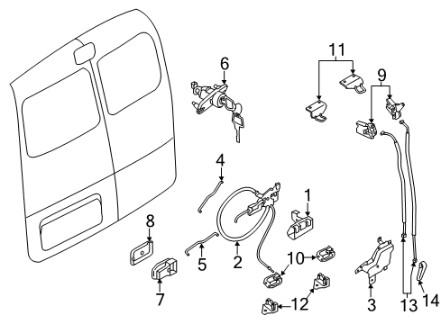 2021 Nissan NV 200 Rear Door Diagram