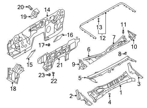 Sealing Rubber Diagram for 66830-AG000