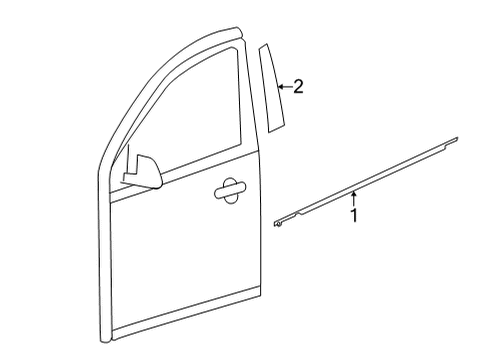 2024 Nissan Versa Exterior Trim - Front Door Diagram