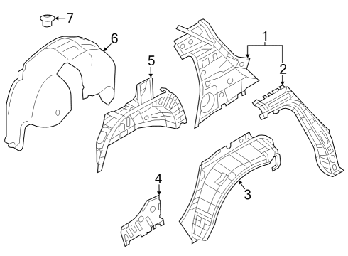 2022 Nissan Leaf Inner Structure - Quarter Panel Diagram