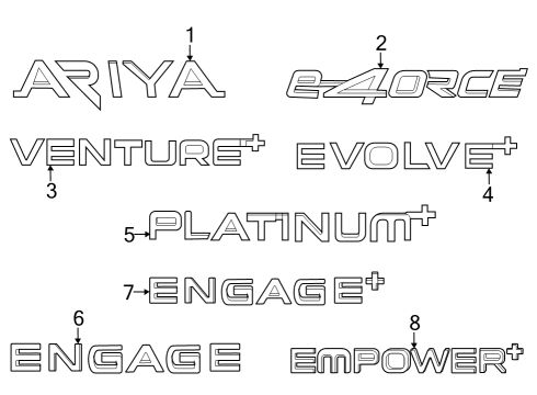 2023 Nissan ARIYA Exterior Trim - Lift Gate Diagram