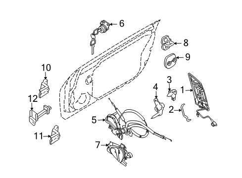2020 Nissan 370Z Lock & Hardware Diagram 1