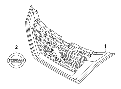 2022 Nissan Rogue Grille & Components Diagram