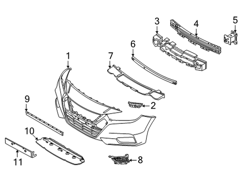 2022 Nissan Versa Bumper & Components - Front Diagram