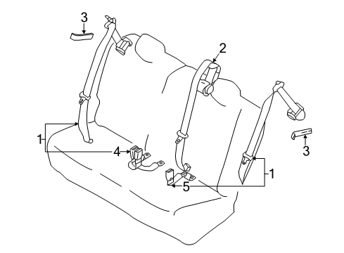 Belt Assy-Tongue, Pretensioner Front Lh Diagram for 86885-6WK8A