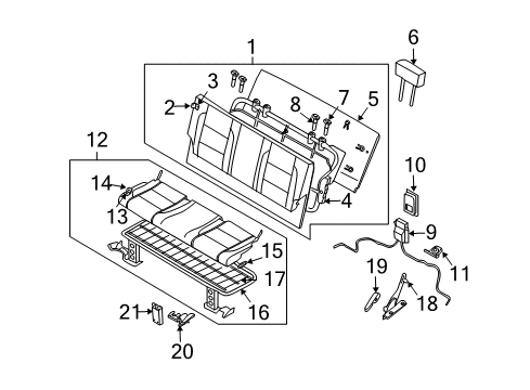 Back Assembly-3RD S Diagram for 89600-7S601